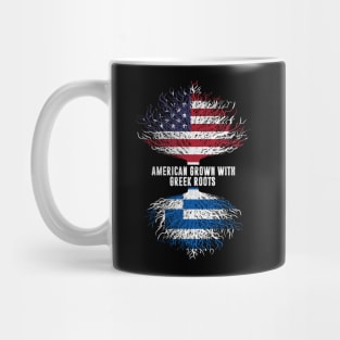 American Grown with Greek Roots USA Flag Mug